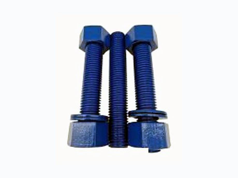 Blue coated bolts